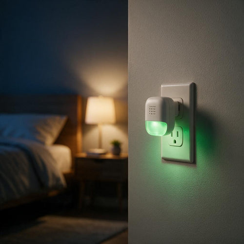 PurePlug™ Ion Air Purifier — bedroom (AI render placeholder, replace with real photos)