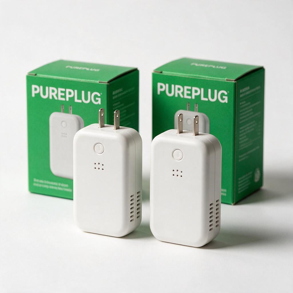 PurePlug™ Ion Air Purifier — pack (AI render placeholder, replace with real photos)