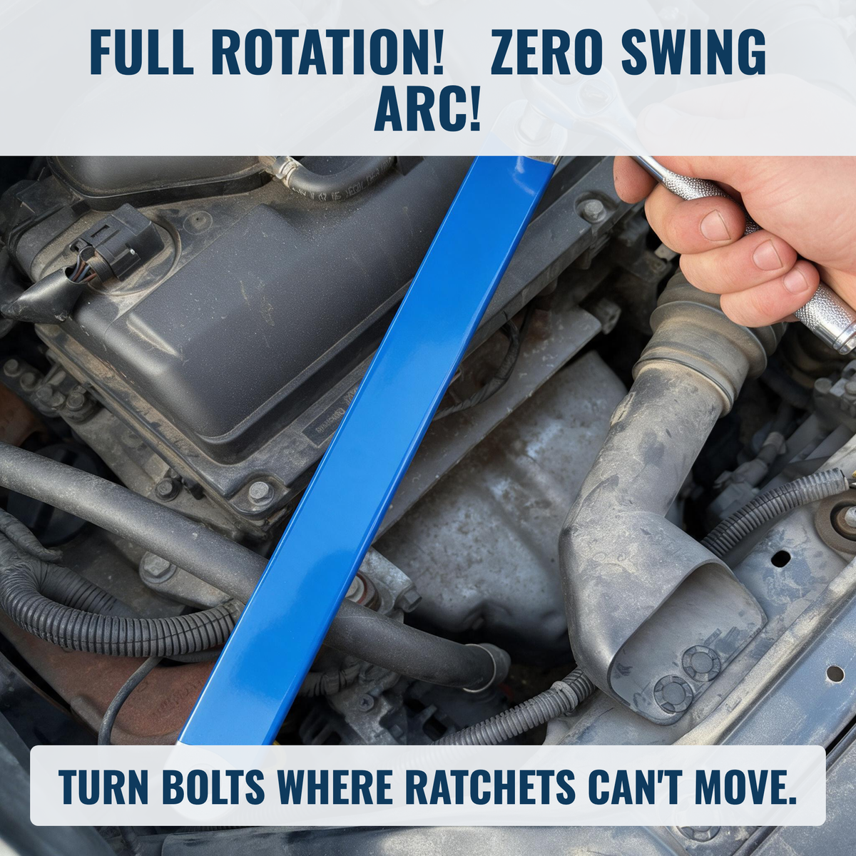 Full rotation zero swing arc
